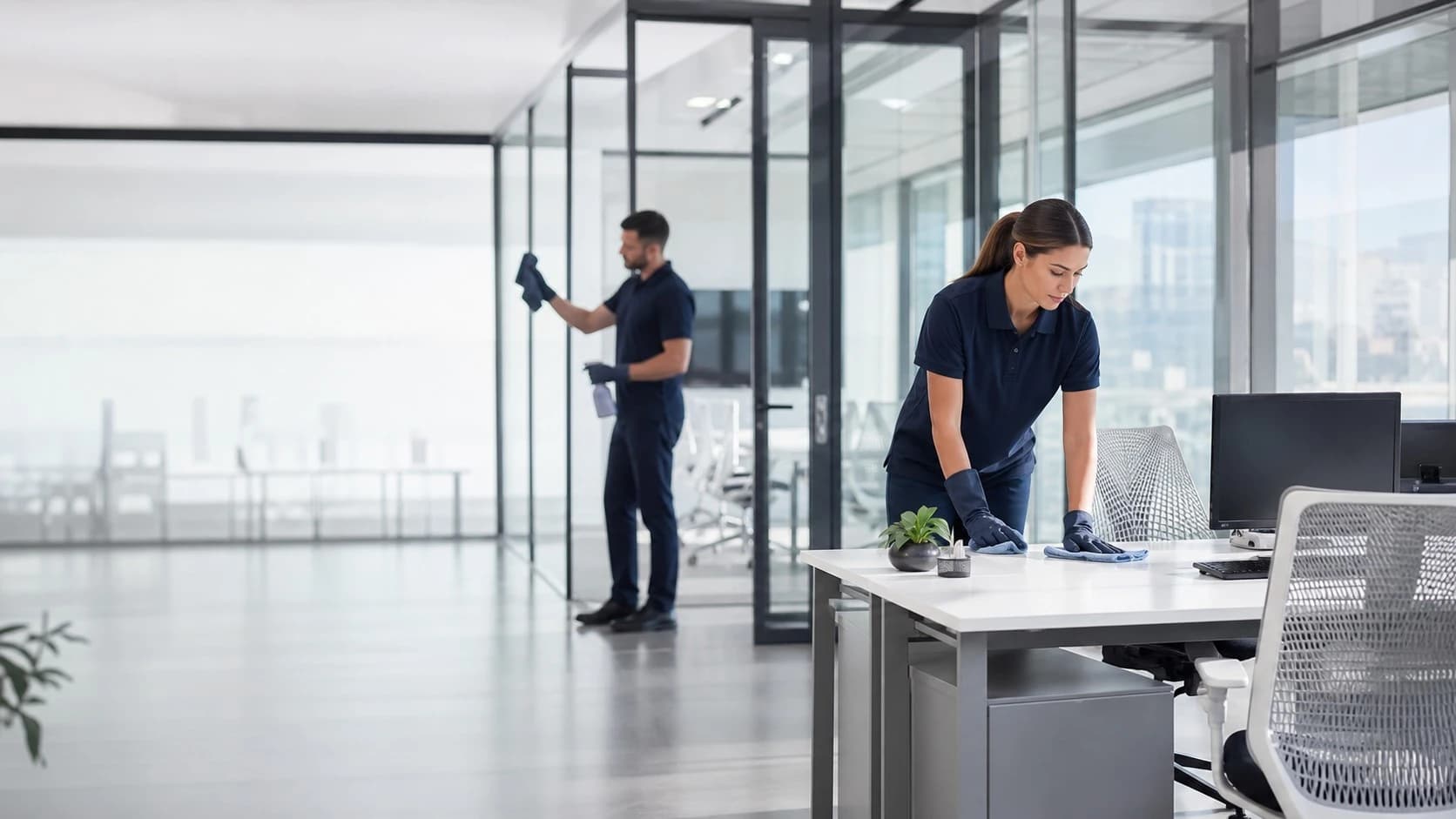 Entreprise de nettoyage intervenant dans des bureaux professionnels